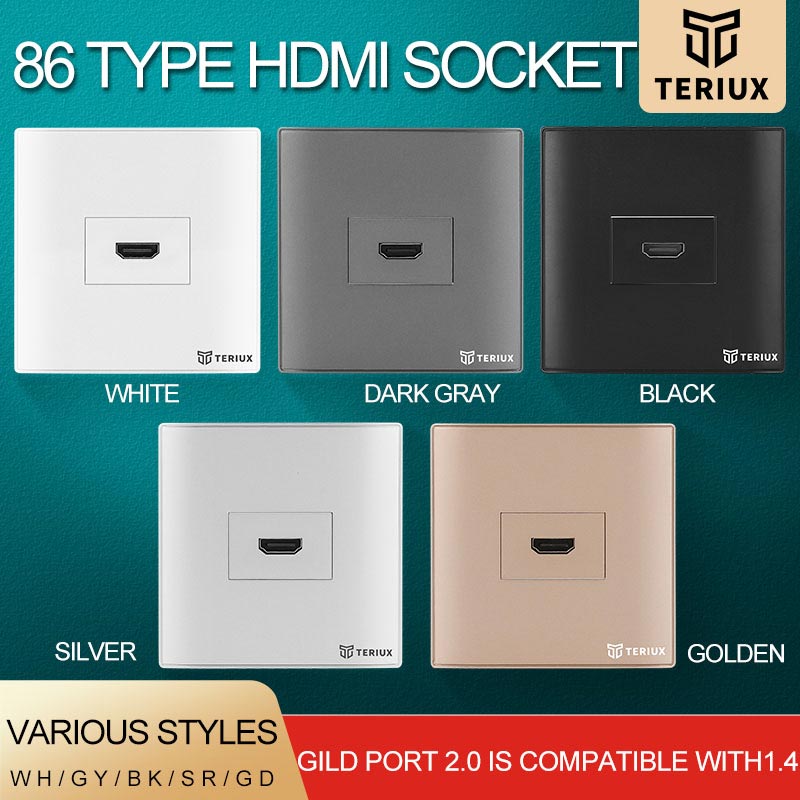 1 reikä HDMI -seinäpistorasia
