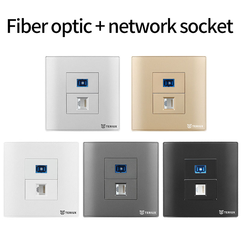 SC + RJ45 -seinäpistorasia